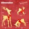 Christmas Reindeer Family 3-Piece LED Lighted White Buck Doe Fawn Indoor Outdoor